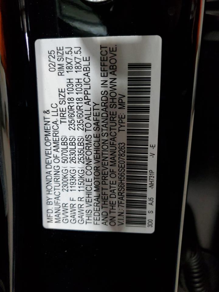 2025 Honda Cr-V Sport VIN: 7FARS6H56SE078263 Lot: 91800465