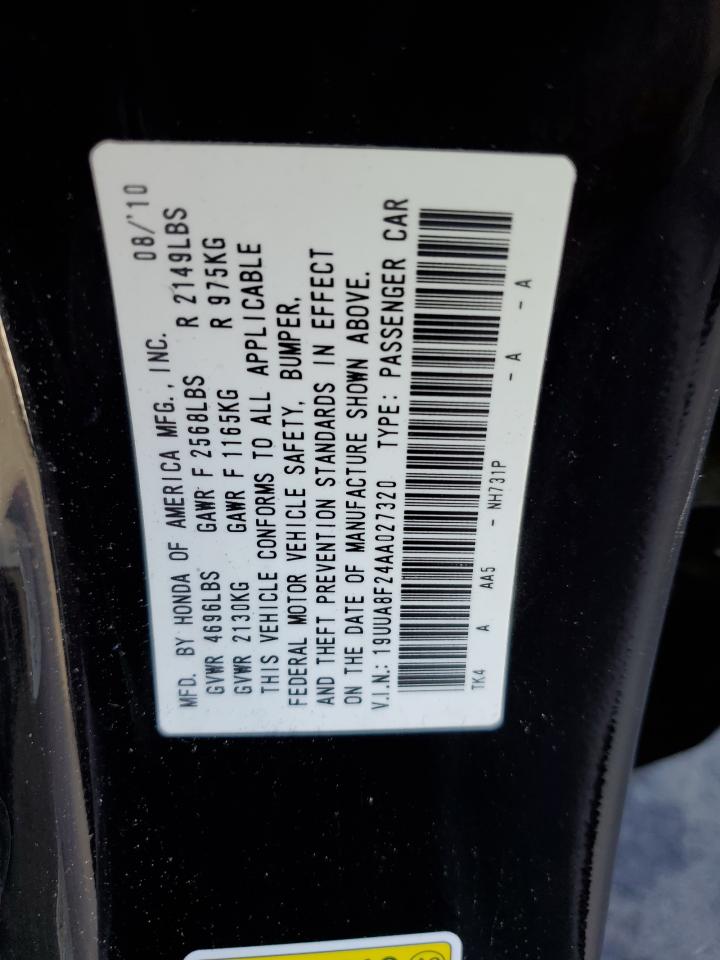 2010 Acura Tl VIN: 19UUA8F24AA027320 Lot: 91919015