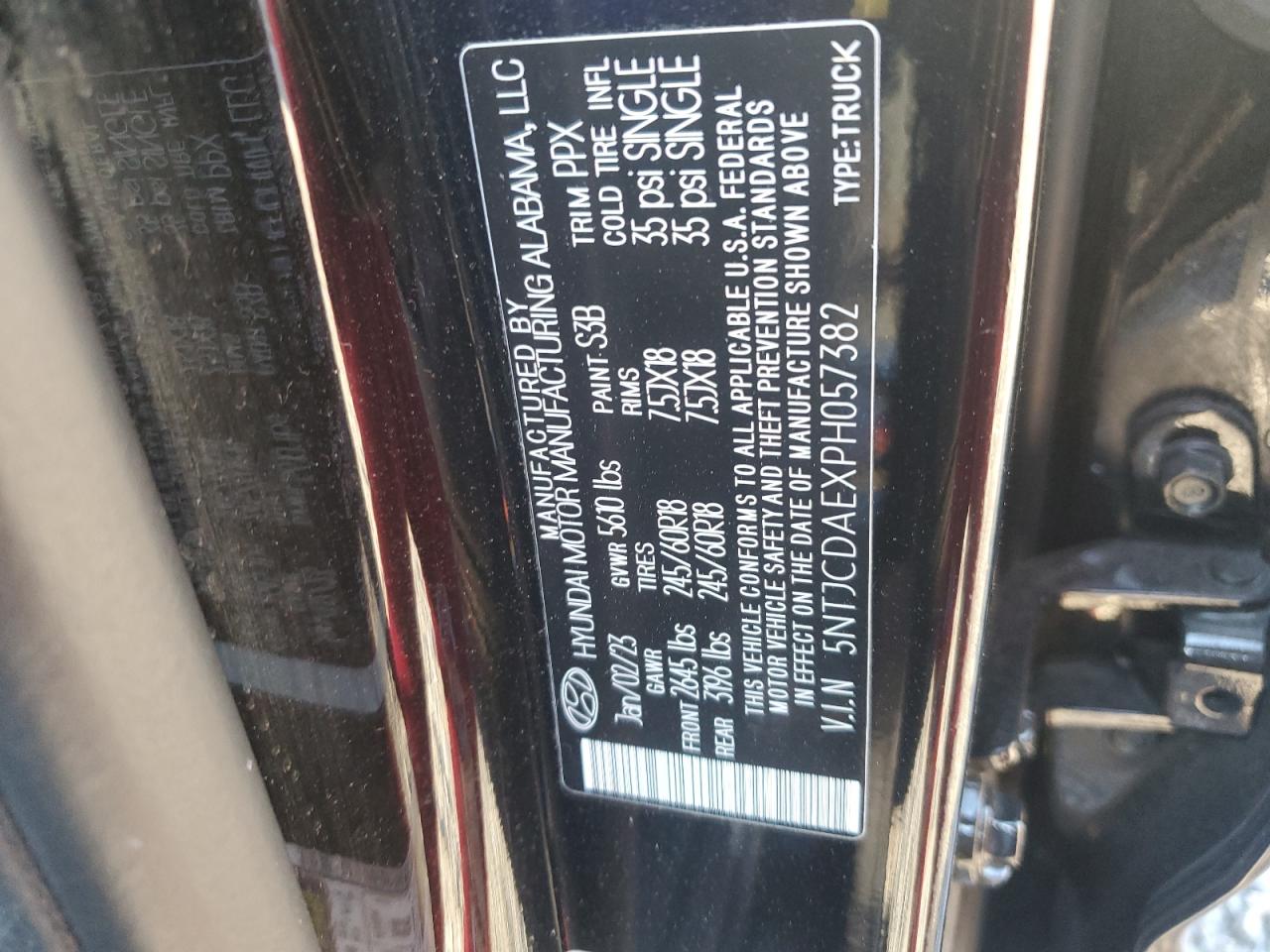 2023 Hyundai Santa Cruz Sel VIN: 5NTJCDAEXPH057382 Lot: 92267915