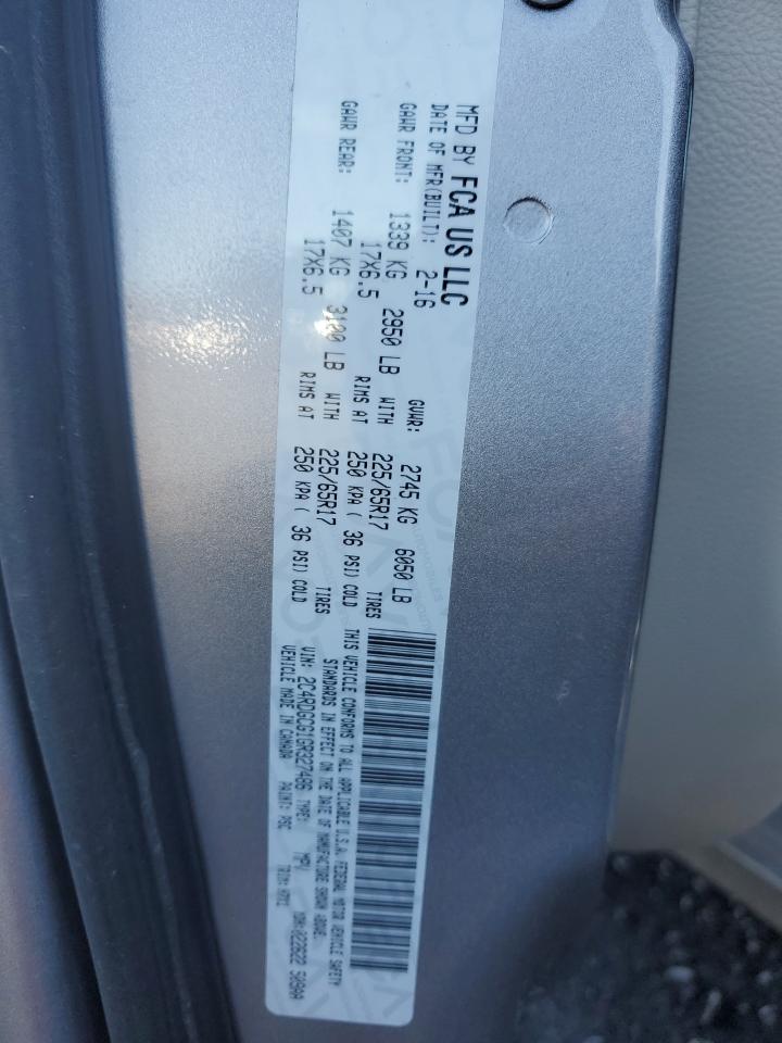 2016 Dodge Grand Caravan Sxt VIN: 2C4RDGCG1GR327486 Lot: 93080735