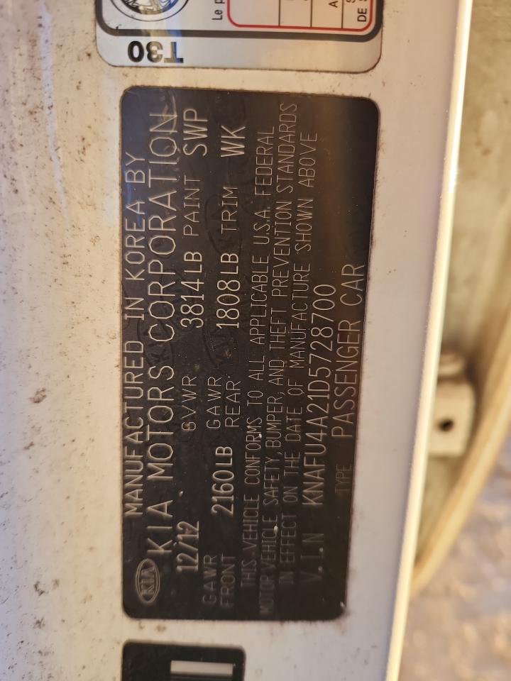 2013 Kia Forte Ex VIN: KNAFU4A21D5728700 Lot: 90501785