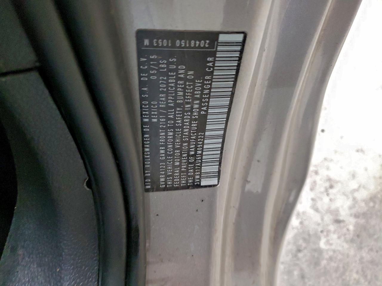 2015 Volkswagen Golf VIN: 3VW817AU6FM094222 Lot: 93383315