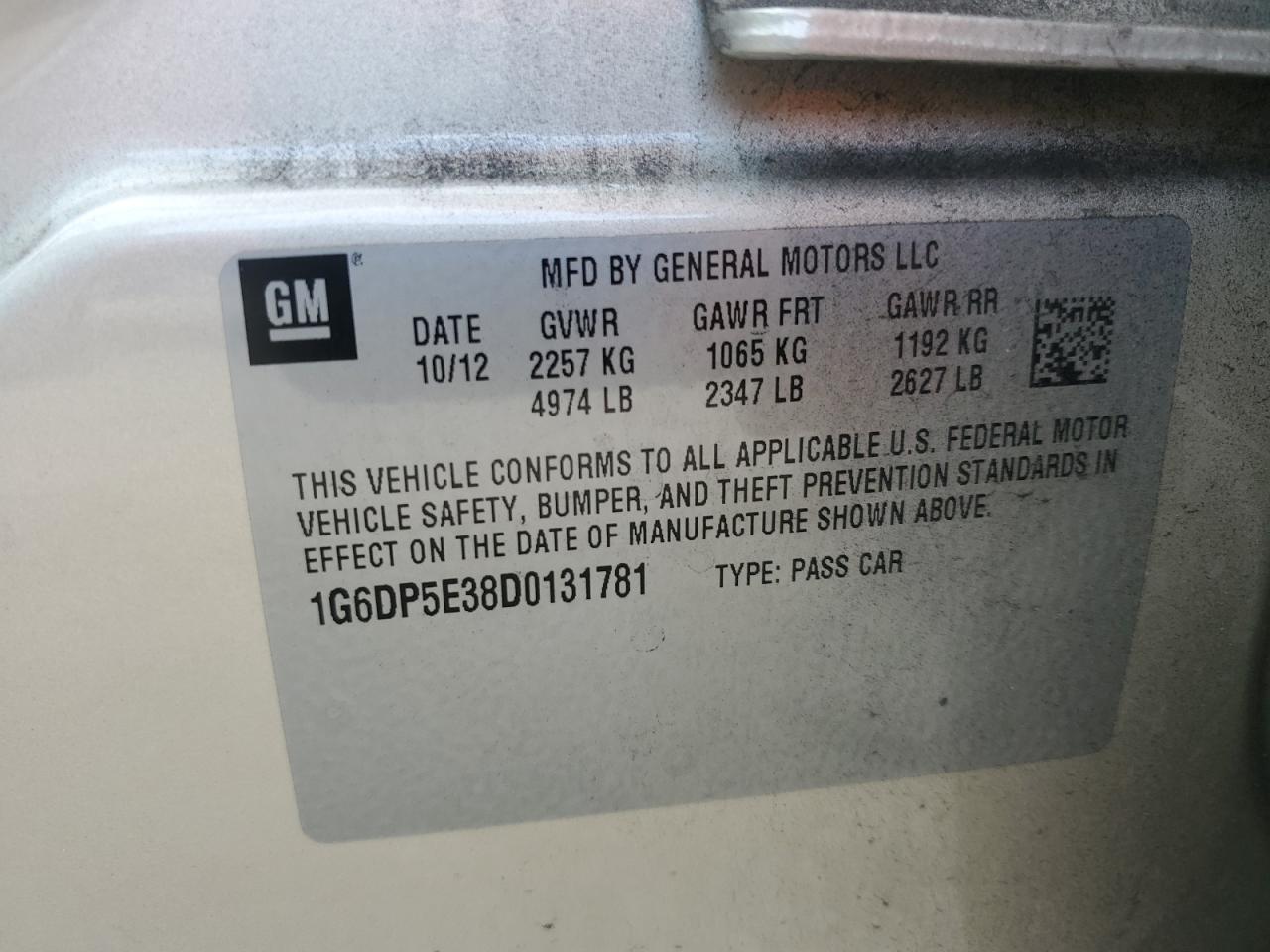 2013 Cadillac Cts Premium Collection VIN: 1G6DP5E38D0131781 Lot: 90508595