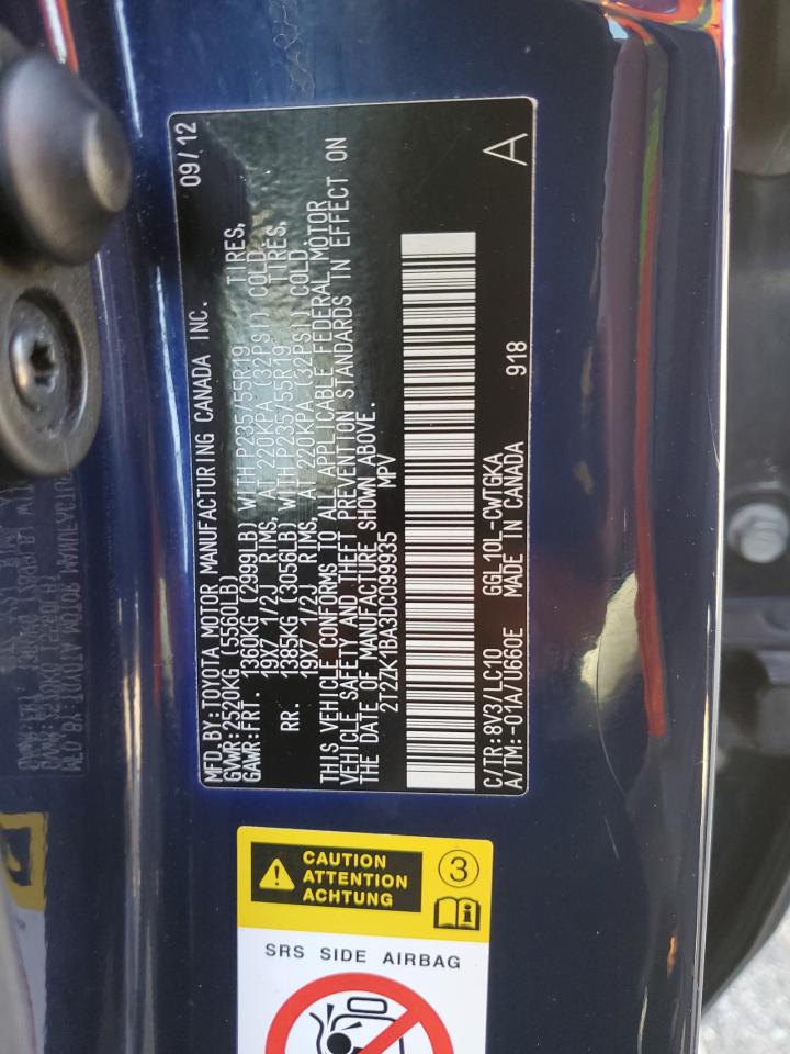 2013 Lexus Rx 350 VIN: 2T2ZK1BA3DC099935 Lot: 92442285