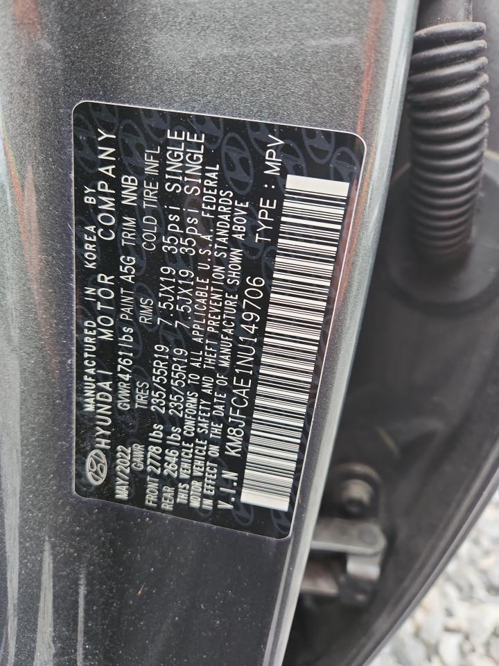 2022 Hyundai Tucson N Line VIN: KM8JFCAE1NU149706 Lot: 93302435