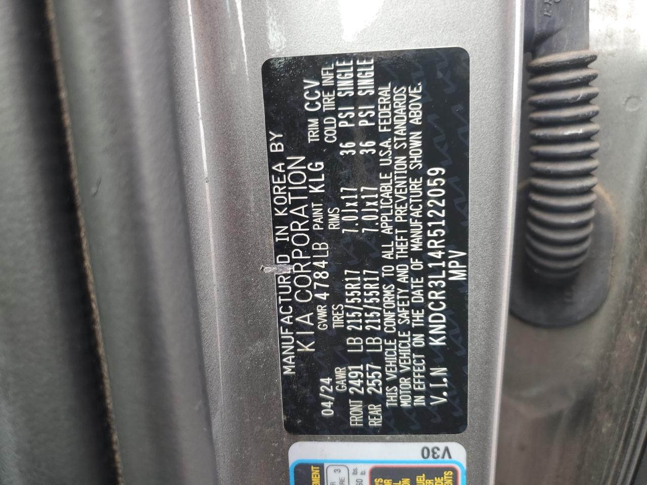 2024 Kia Niro Wind VIN: KNDCR3L14R5122059 Lot: 93760115