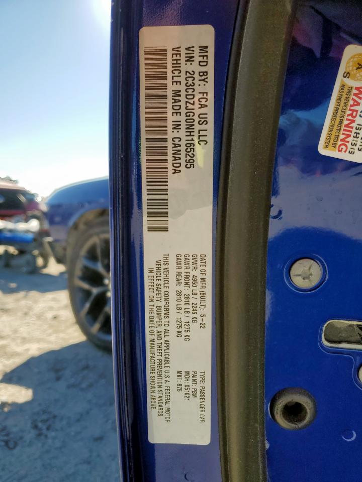 2022 Dodge Challenger Gt VIN: 2C3CDZJG0NH165295 Lot: 91328645