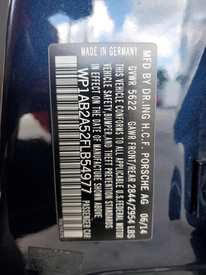 2015 Porsche Macan S VIN: WP1AB2A52FLB54977 Lot: 93419595