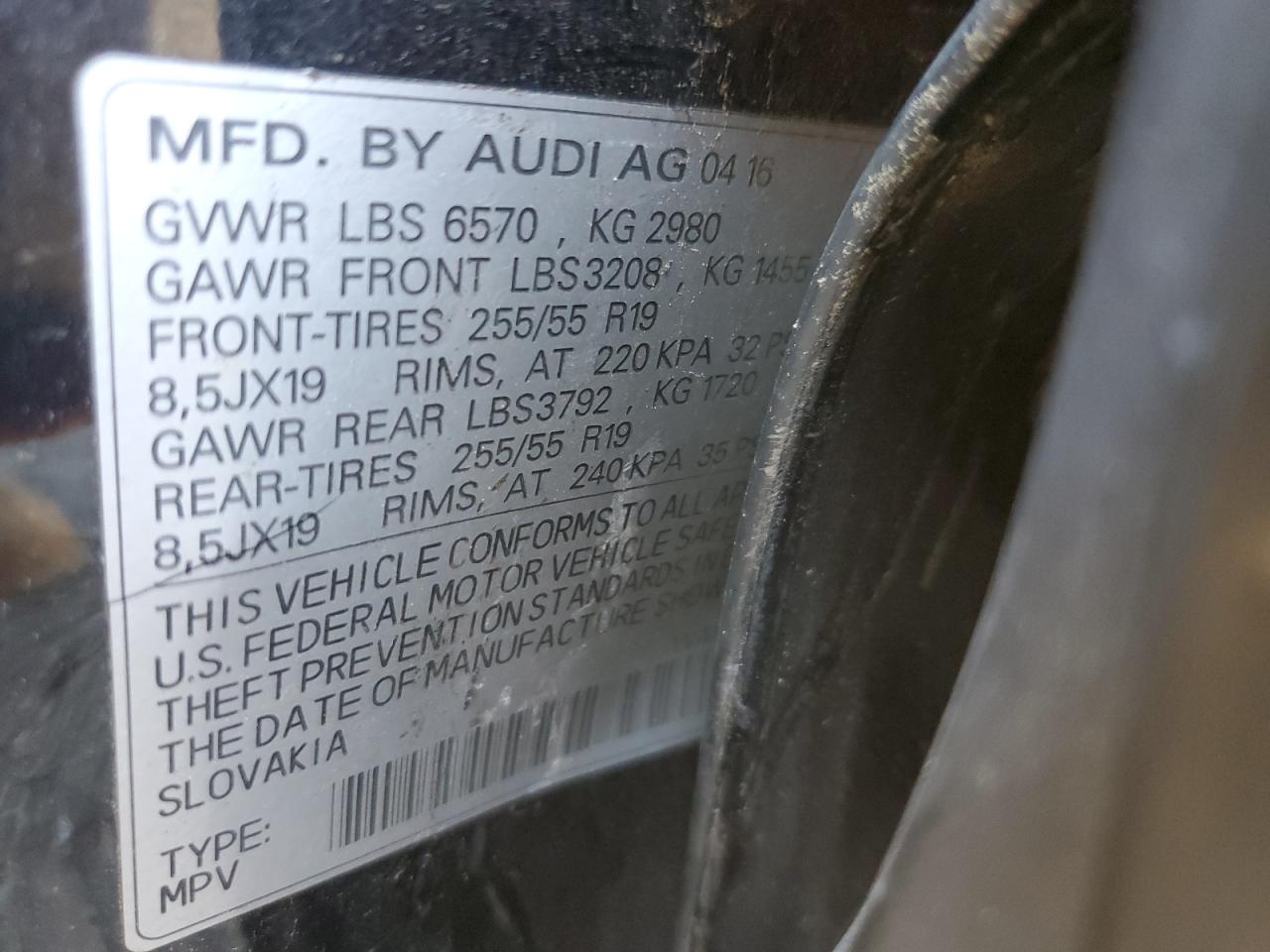 2017 Audi Q7 Premium Plus VIN: WA1LAAF77HD014478 Lot: 90371395