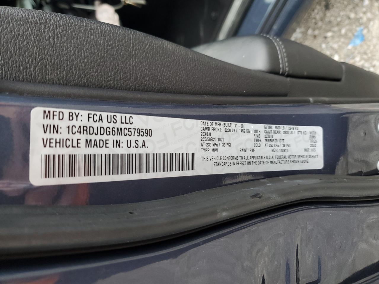 2021 Dodge Durango Gt VIN: 1C4RDJDG6MC579590 Lot: 91261955