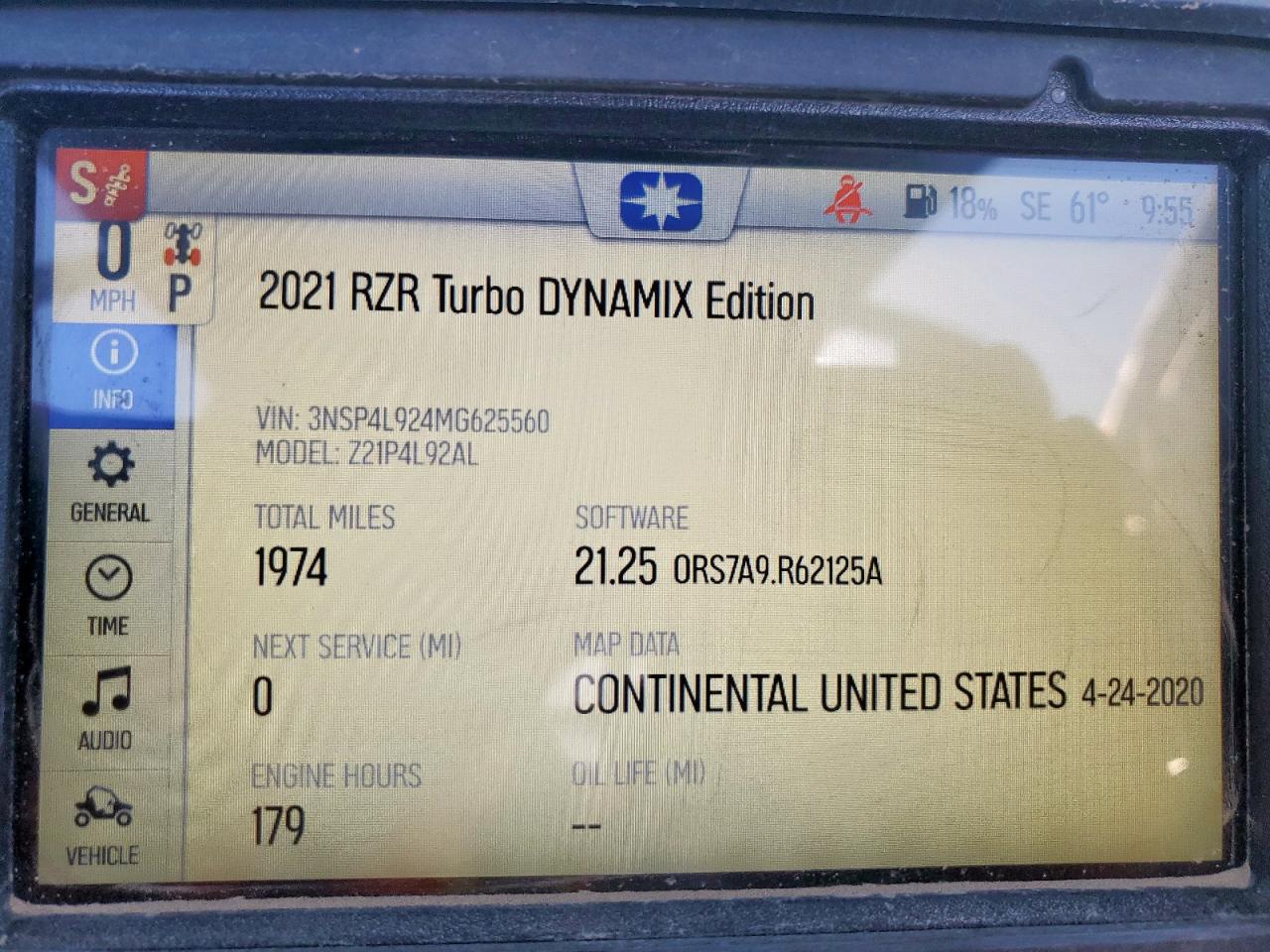 2021 Polaris Rzr Turbo S 4 VIN: 3NSP4L924MG625560 Lot: 85366835