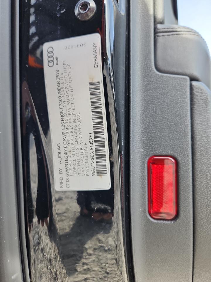 2018 Audi A5 Prestige S-Line VIN: WAUFNCF53JA135370 Lot: 91567705