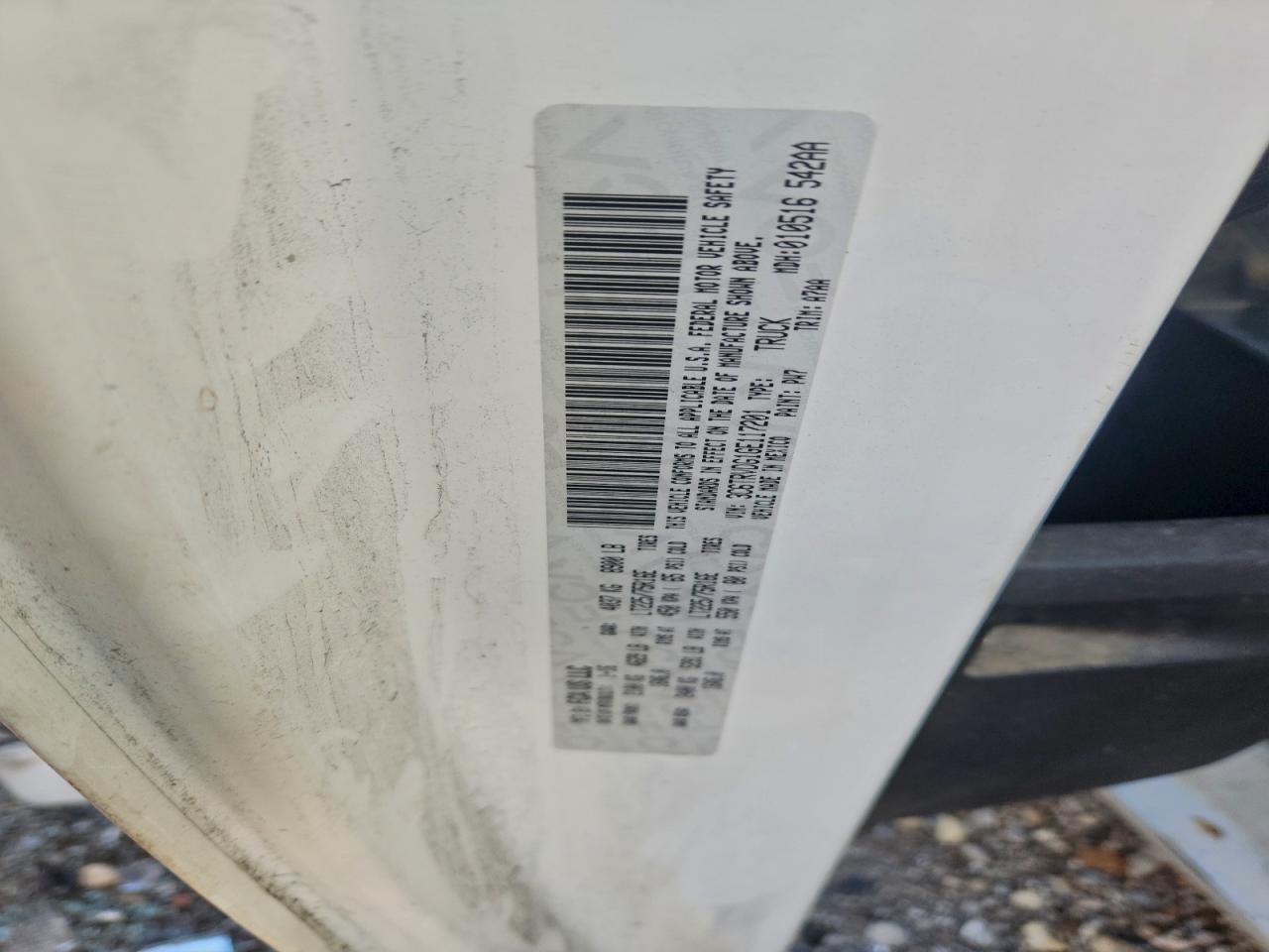 2016 Ram Promaster 2500 2500 High VIN: 3C6TRVDG1GE117201 Lot: 94086625