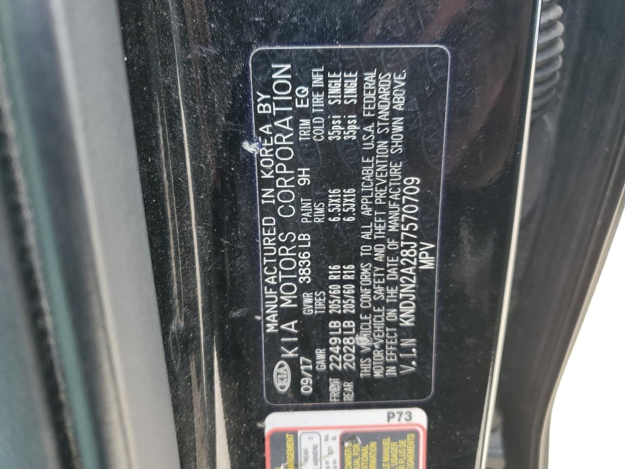 2018 Kia Soul VIN: KNDJN2A28J7570709 Lot: 91072285