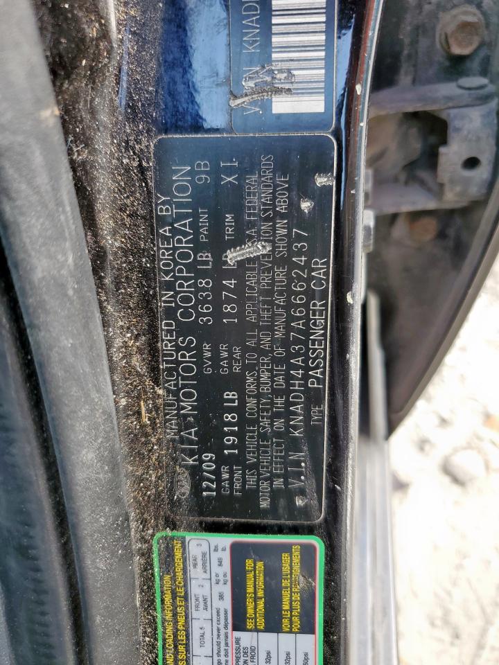 2010 Kia Rio Lx VIN: KNADH4A37A6662437 Lot: 93510145