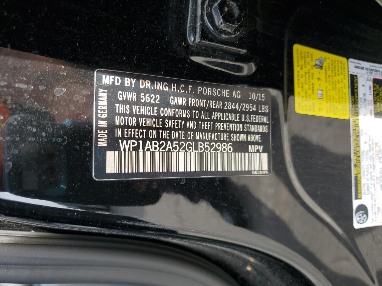 2016 Porsche Macan S VIN: WP1AB2A52GLB52986 Lot: 92134565