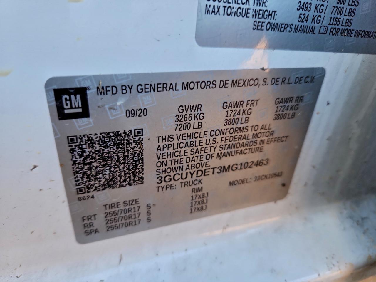 2021 Chevrolet Silverado K1500 Lt VIN: 3GCUYDET3MG102463 Lot: 94477905