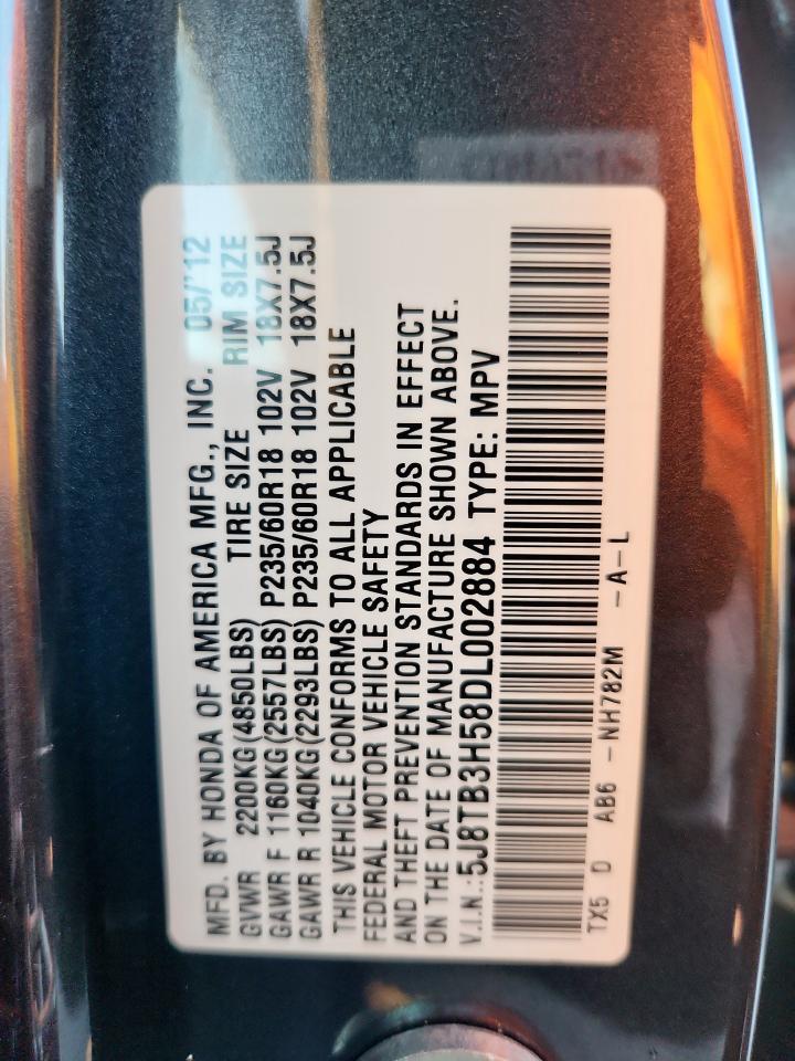 2013 Acura Rdx Technology VIN: 5J8TB3H58DL002884 Lot: 91229805