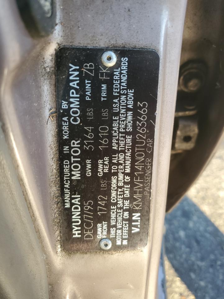 1996 Hyundai Accent Base VIN: KMHVF14N0TU263663 Lot: 92350075