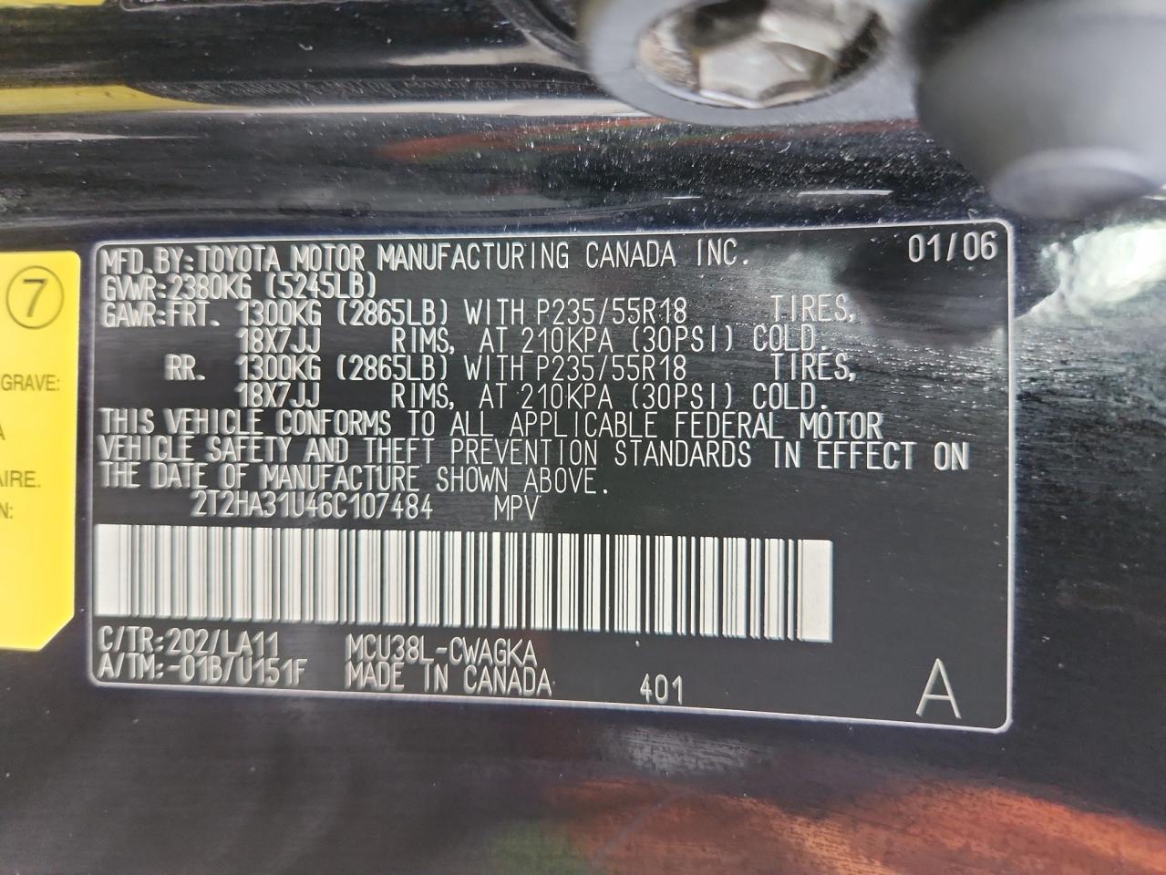 2006 Lexus Rx 330 VIN: 2T2HA31U46C107484 Lot: 91843355