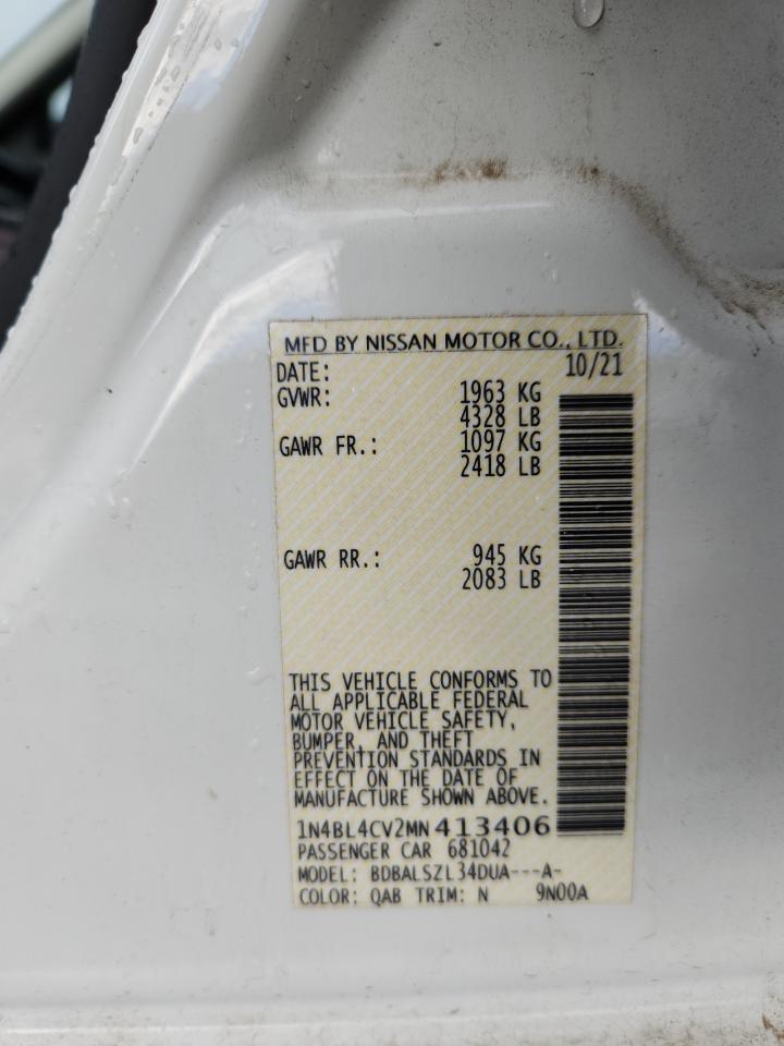 2021 Nissan Altima Sr VIN: 1N4BL4CV2MN413406 Lot: 92755495