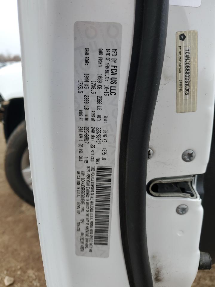 2016 Jeep Compass Sport VIN: 1C4NJDBB8GD610305 Lot: 93194465