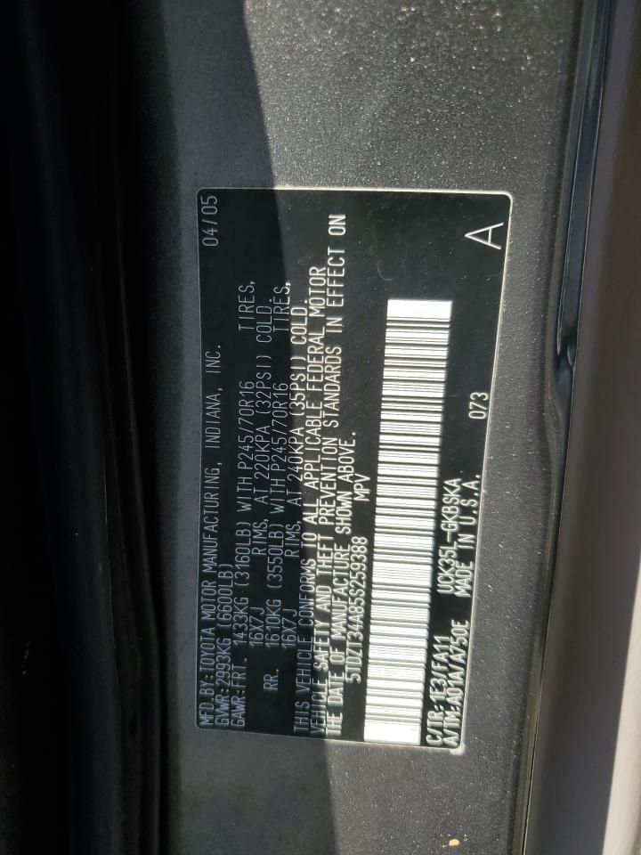 2005 Toyota Sequoia Sr5 VIN: 5TDZT34A85S259388 Lot: 91179975