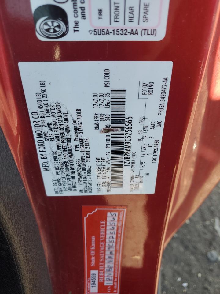 2012 Ford Mustang VIN: 1ZVBP8AM9C5256565 Lot: 91273885