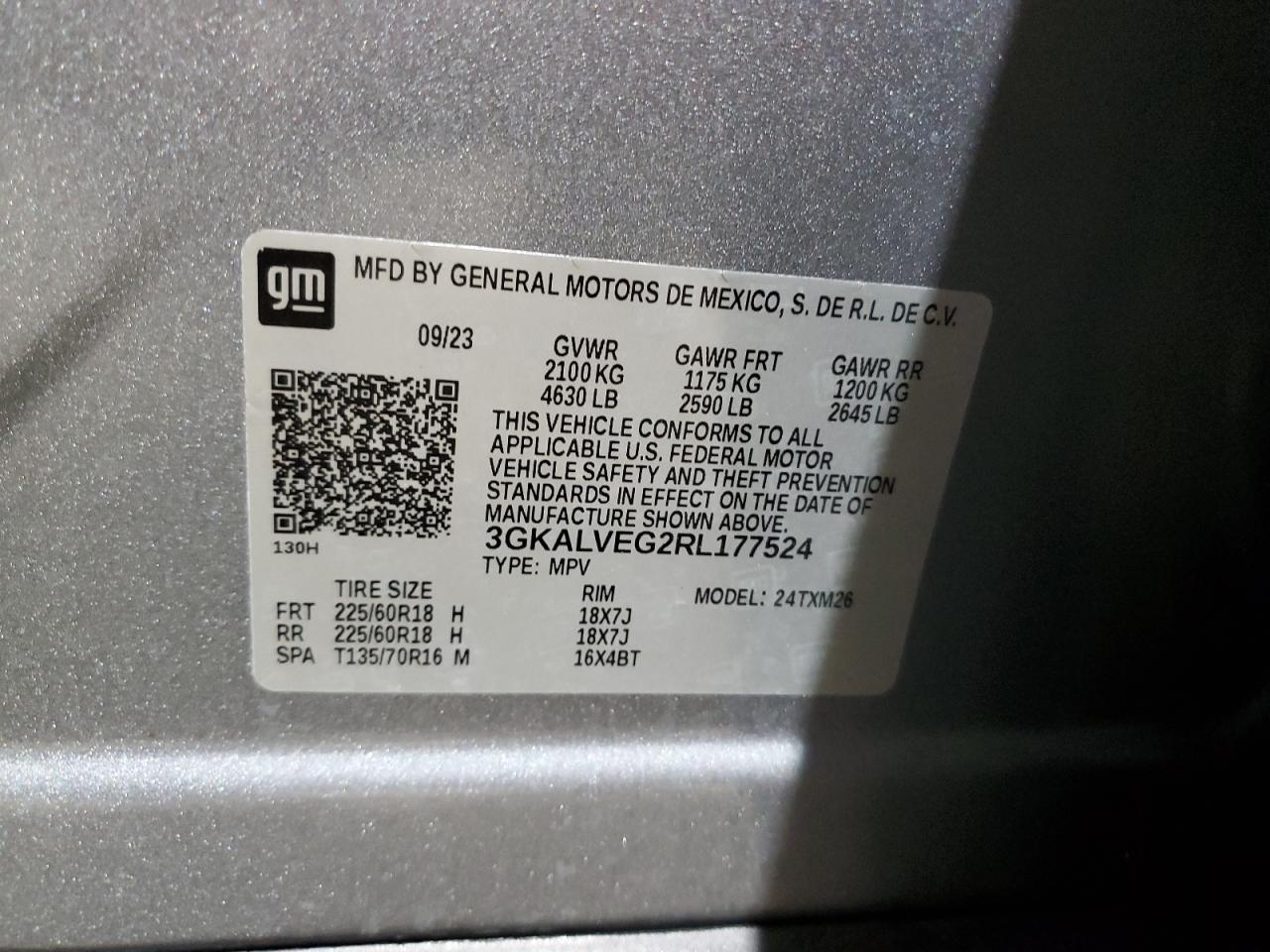 2024 GMC Terrain Slt VIN: 3GKALVEG2RL177524 Lot: 90917975