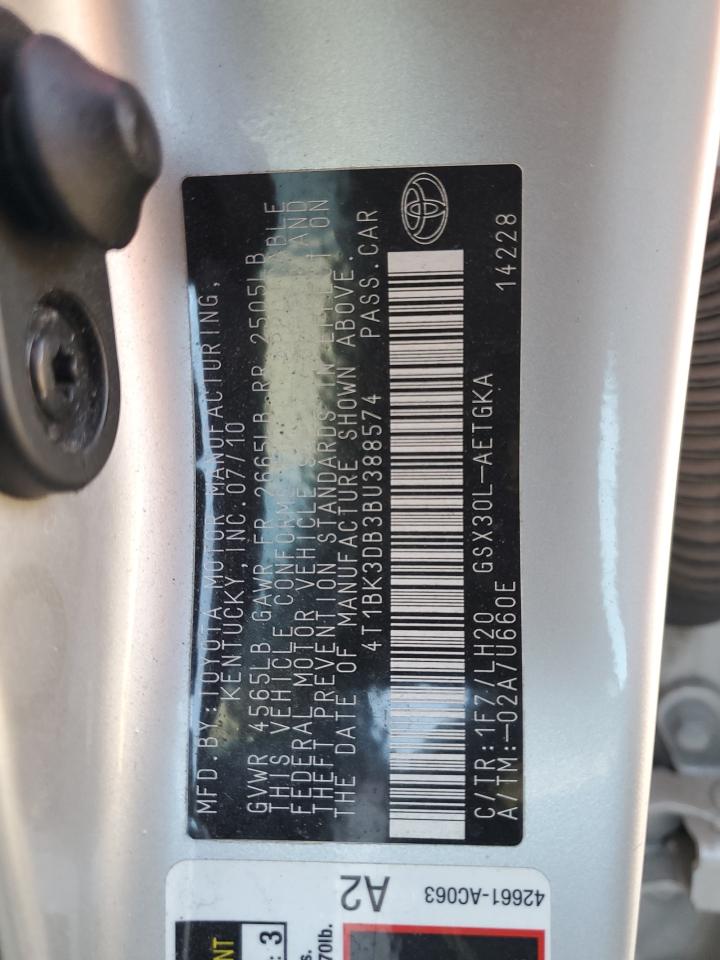 2011 Toyota Avalon Base VIN: 4T1BK3DB3BU388574 Lot: 93491545