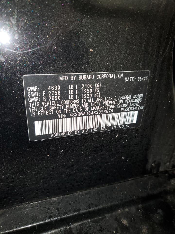 2025 Subaru Legacy Premium VIN: 4S3BWAD64S3023679 Lot: 93384045