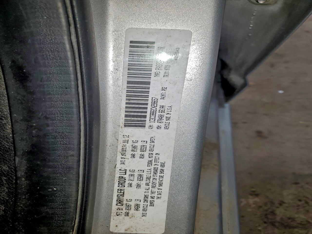 2012 Chrysler 200 Touring VIN: 1C3CCBBB2CN298657 Lot: 93871445