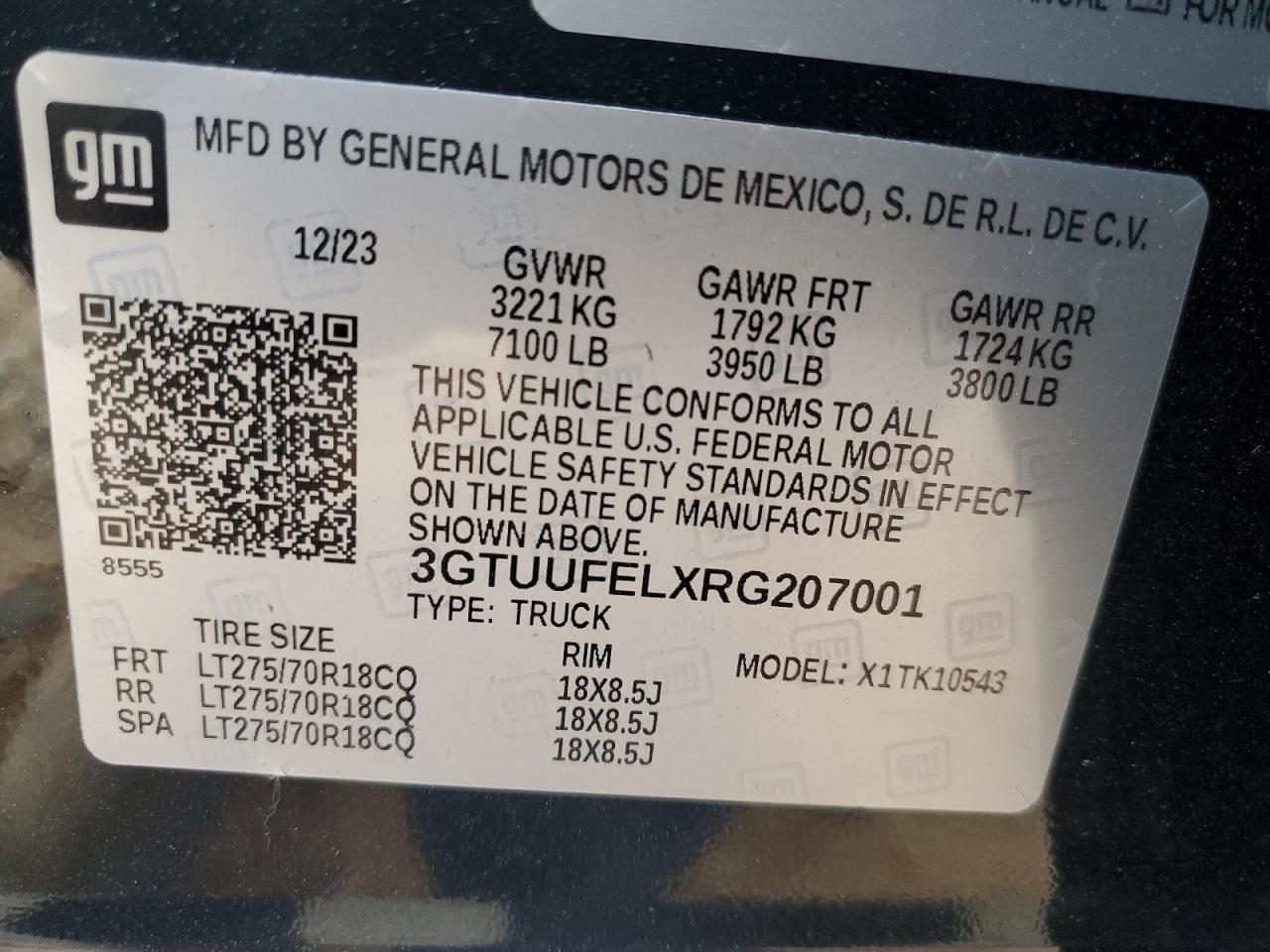 2024 GMC Sierra K1500 At4X VIN: 3GTUUFELXRG207001 Lot: 91710115
