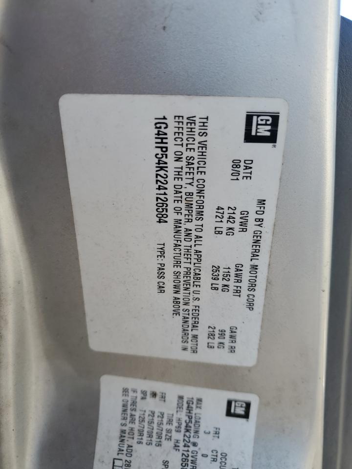 2002 Buick Lesabre Custom VIN: 1G4HP54K224126584 Lot: 91576705