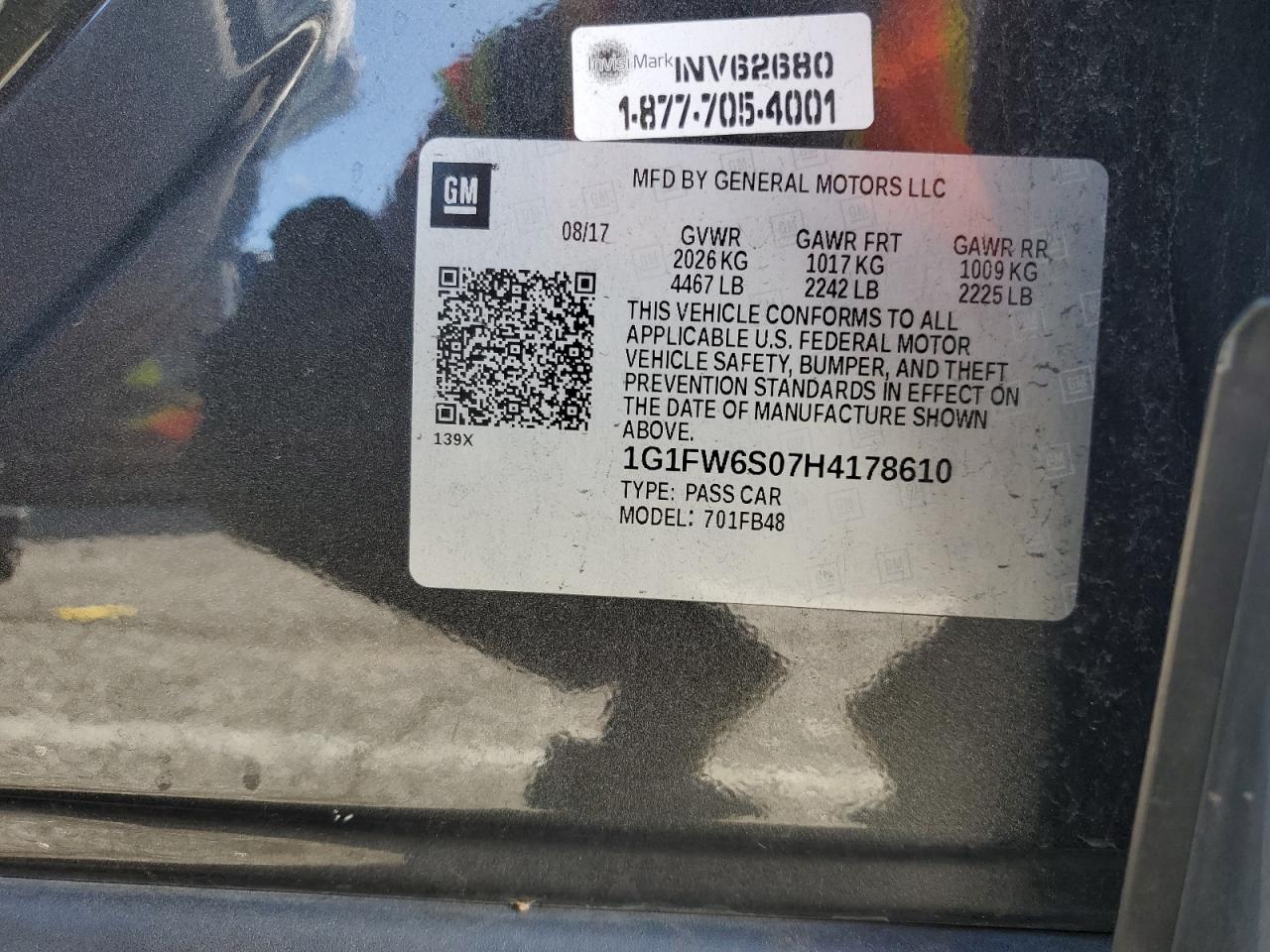 2017 Chevrolet Bolt Ev Lt VIN: 1G1FW6S07H4178610 Lot: 92648875