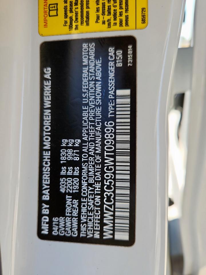 2016 Mini Cooper S Countryman VIN: WMWZC3C59GWT09896 Lot: 92103215