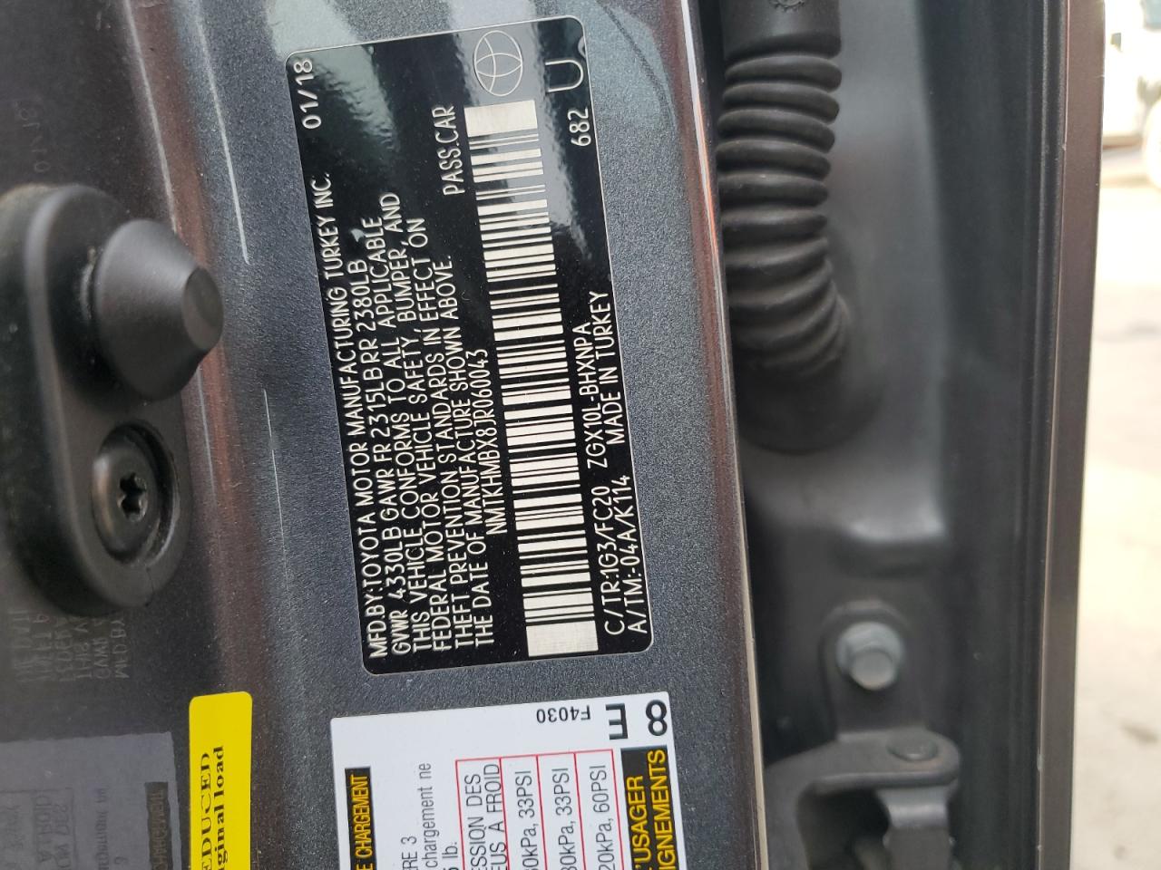 2018 Toyota C-Hr Xle VIN: NMTKHMBX8JR060043 Lot: 90953815