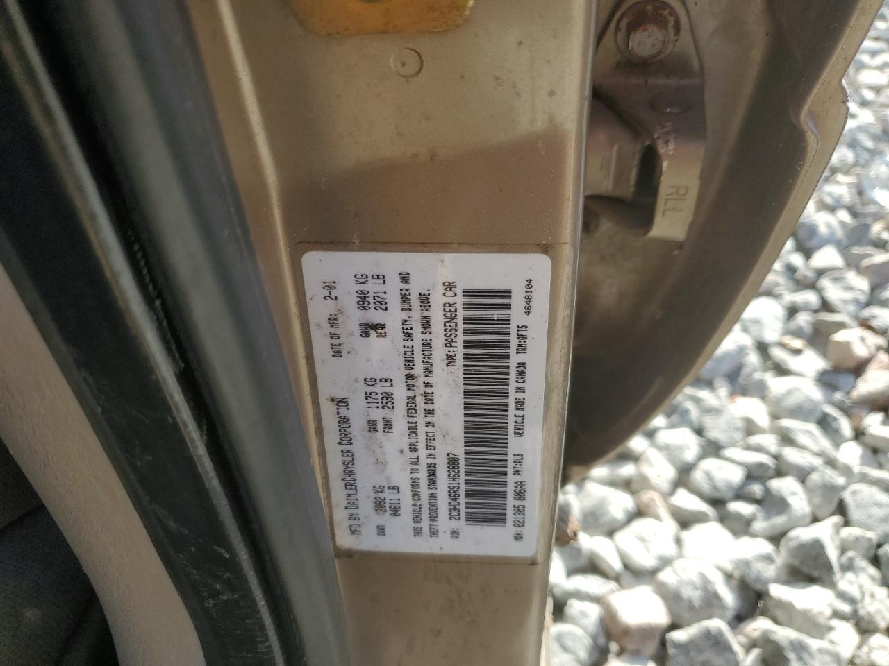 2001 Chrysler Concorde Lx VIN: 2C3HD46R91H628807 Lot: 92880775