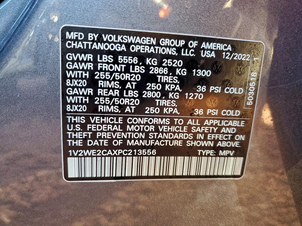 2023 Volkswagen Atlas Cross Sport Se VIN: 1V2WE2CAXPC213556 Lot: 94220225