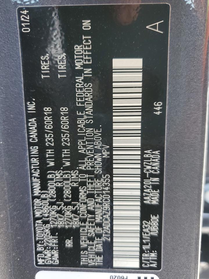 2024 Lexus Nx 250 Base VIN: 2T2ADCAZ9RC014355 Lot: 91814975