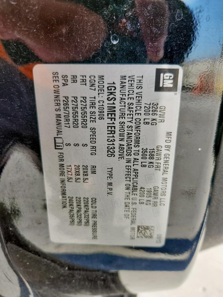 2014 GMC Yukon Xl Denali VIN: 1GKS1MEF1ER131326 Lot: 93308445