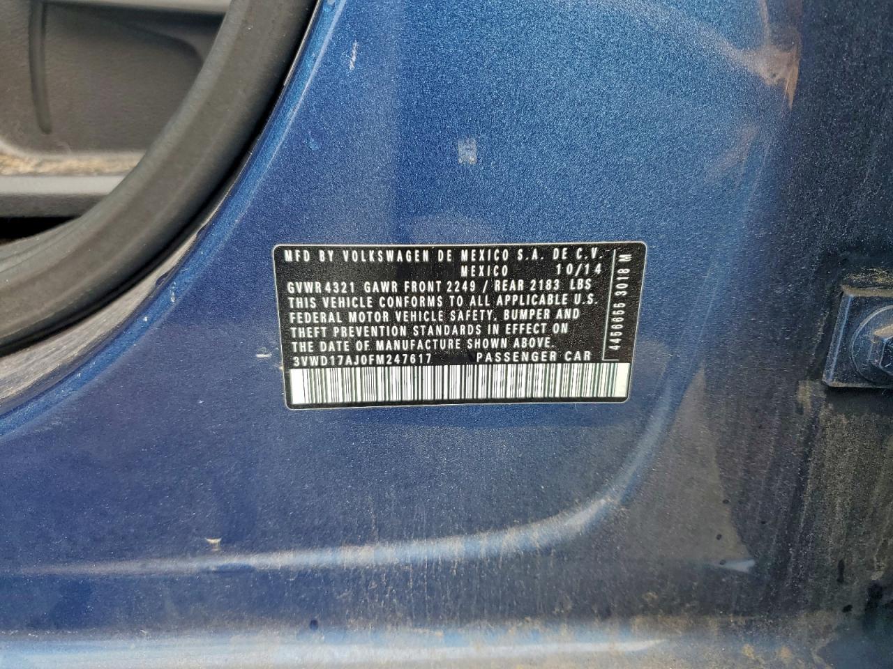 2015 Volkswagen Jetta Se VIN: 3VWD17AJ0FM247617 Lot: 93232475