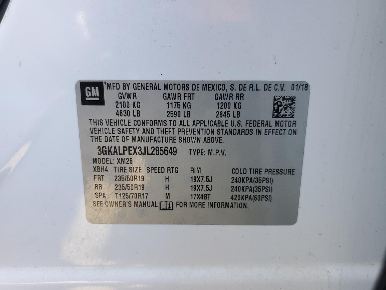 2018 GMC Terrain Slt VIN: 3GKALPEX3JL285649 Lot: 93321605