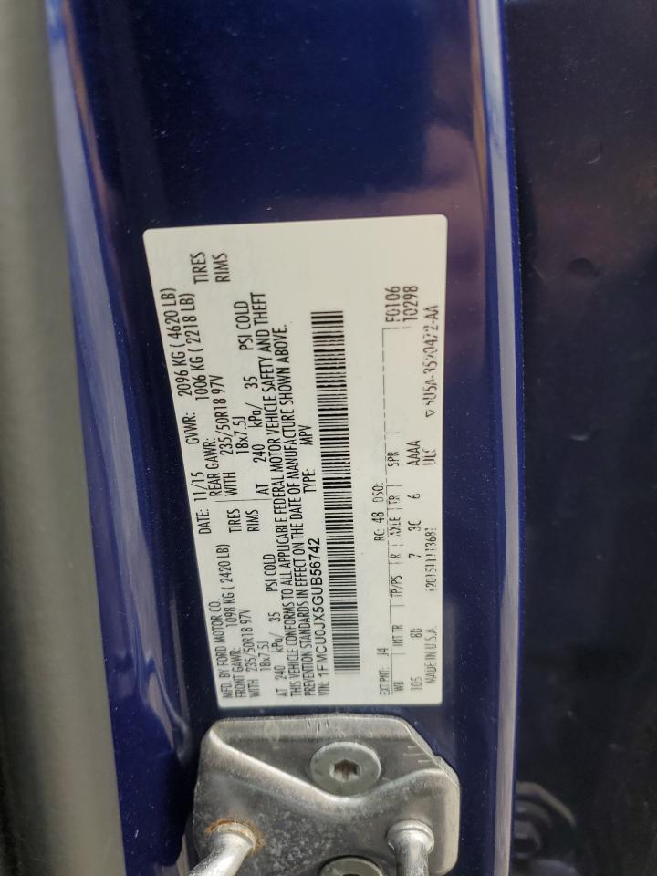 2016 Ford Escape Titanium VIN: 1FMCU0JX5GUB56742 Lot: 90951985