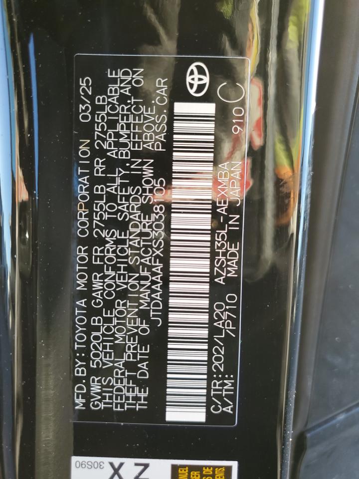 2025 Toyota Crown Xle VIN: JTDAAAAFXS3038105 Lot: 91131435