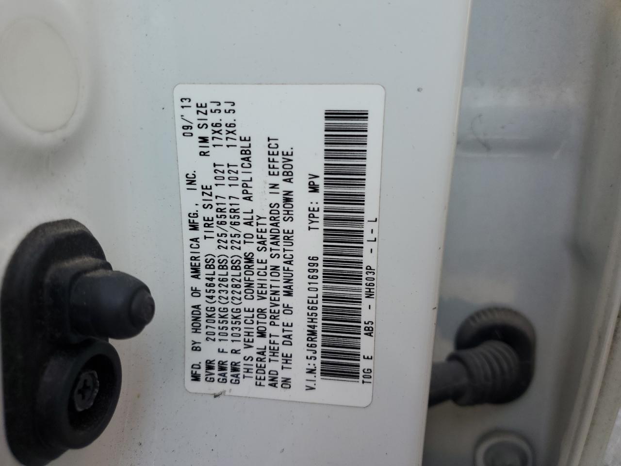 2014 Honda Cr-V Ex VIN: 5J6RM4H56EL016996 Lot: 92655595