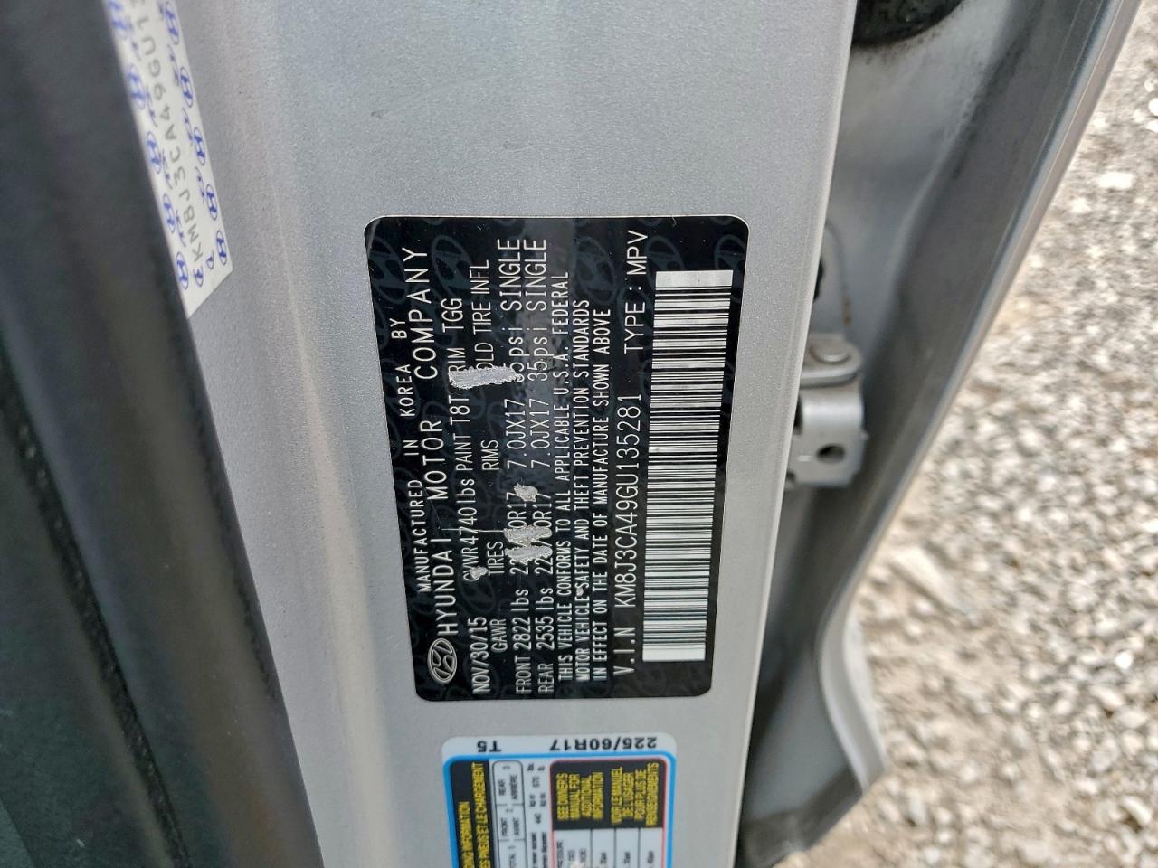 2016 Hyundai Tucson Limited VIN: KM8J3CA49GU135281 Lot: 93813705