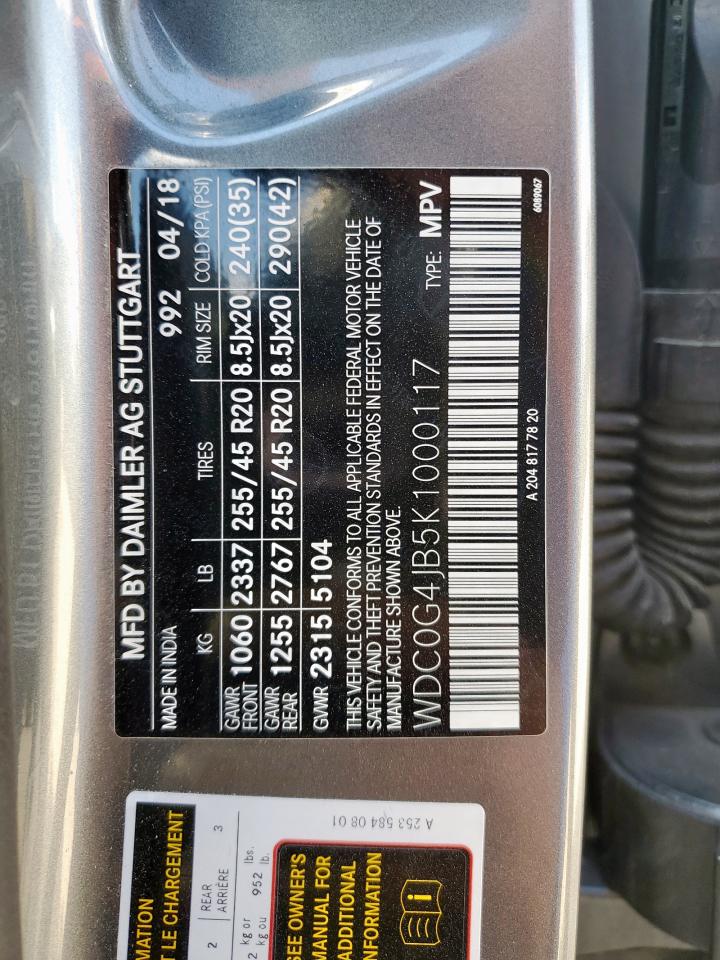 2019 Mercedes-Benz Glc 300 VIN: WDC0G4JB5K1000117 Lot: 91804565