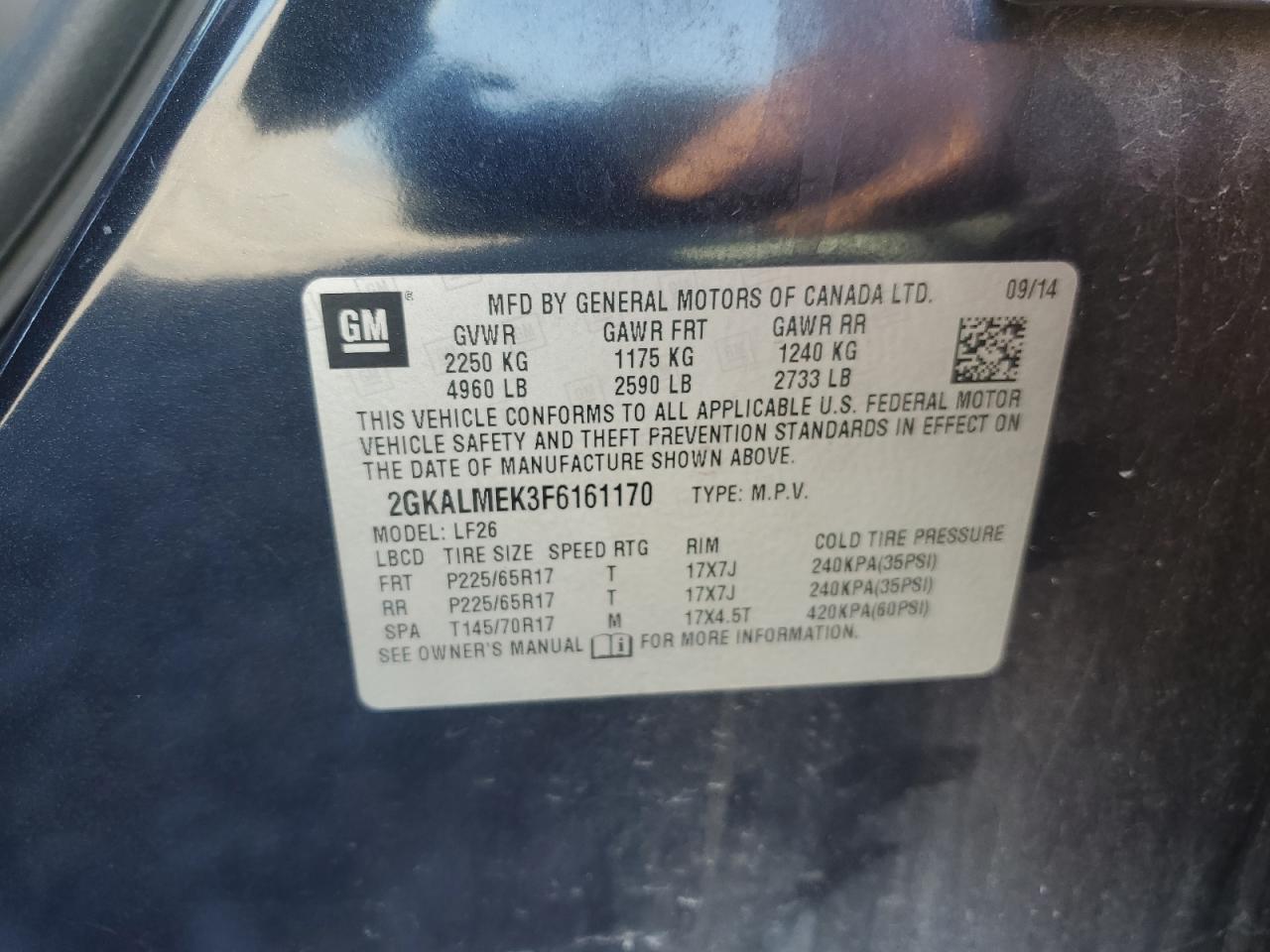 2015 GMC Terrain Sle VIN: 2GKALMEK3F6161170 Lot: 92601725