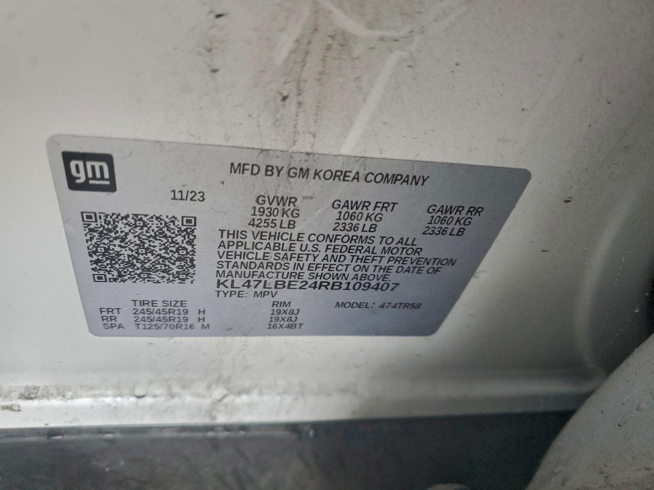 2024 Buick Envista Sport Touring VIN: KL47LBE24RB109407 Lot: 94340345